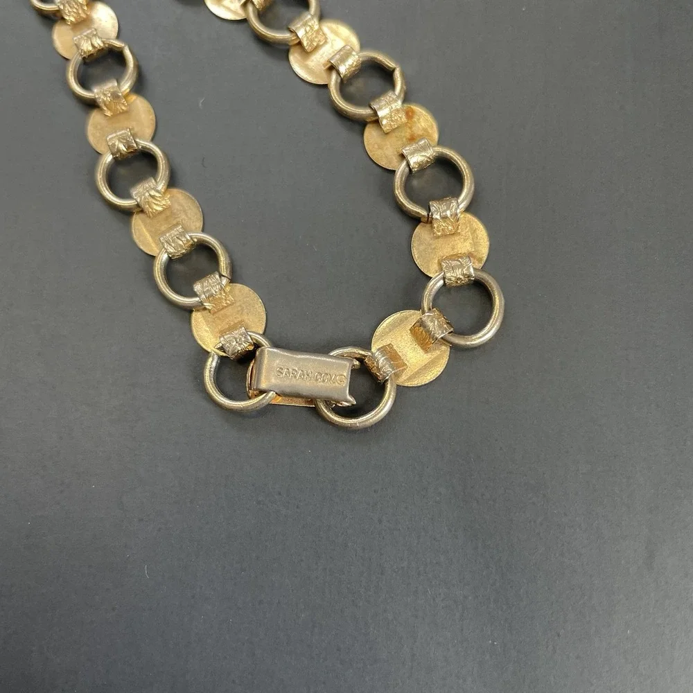 Vintage Sarah Coventry Floral‎ Chain Bracelet Gold Tone 7 inch Retro 70s